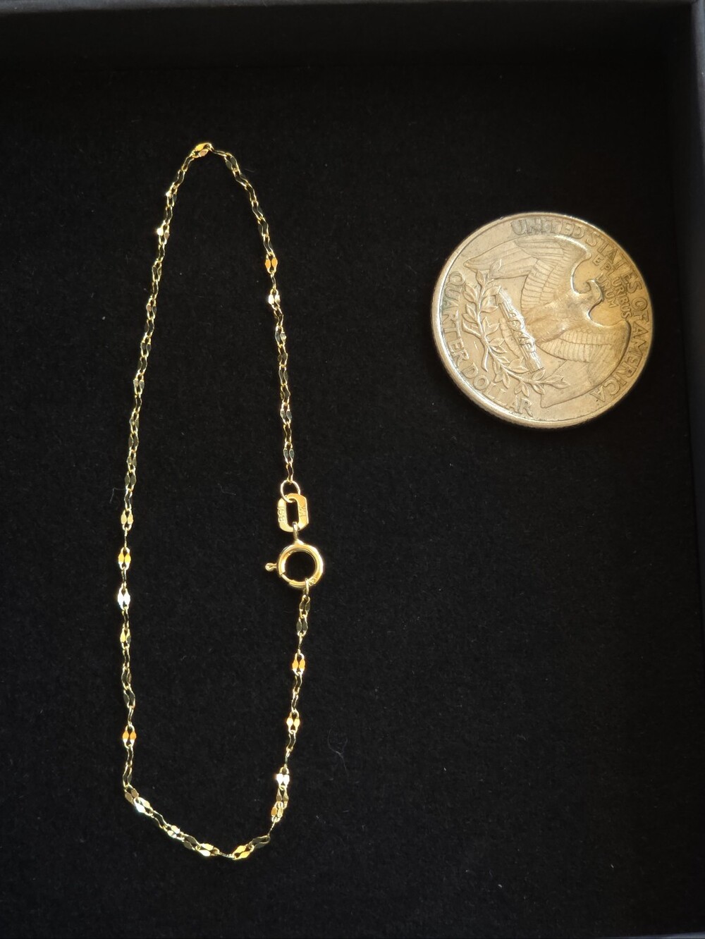 14k Solid Gold Mirror Chain Bracelet